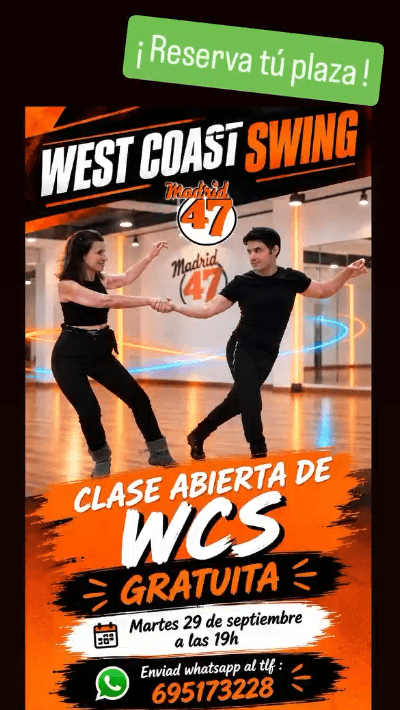 Academias, Clases de Baile, Eventos e Intensivos  de West Coast Swing y Modern Swing en Madrid (Spain)